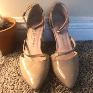 Strappy nude heel